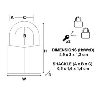 Master Lock 30Mm Brass Padlock Pk2