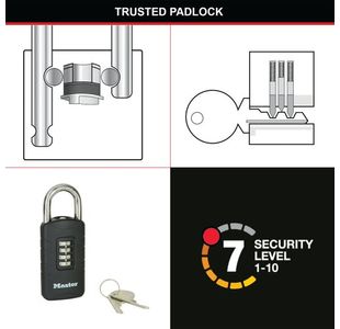 Master Lock Comb Padl + Override Key