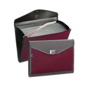 Zeon Organiser 13-Part Foolscap Ruby