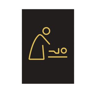 Baby Changing Sign 105X150Mm Blk/Gld