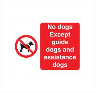 No Dogs Except Guide/Assist Dog Sign