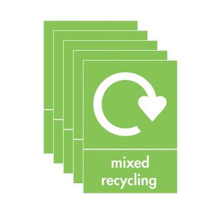 A5 Sign Mixed Recycling Pack Of 5
