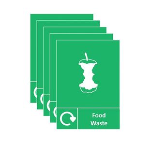 A5 Sign Food Waste Pack Of 5