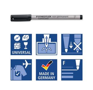 Lumocolor Pen Fine Non-Perm Blk Pk10