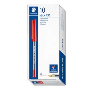 Staedtler 430 Medium Pen Red Pk10