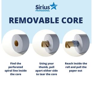 Sirius 2Ply Cntrfd Roll 150M Blu Pk6