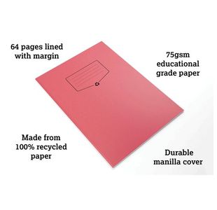 Silvine Rec Ex Book 64P A4 Red Pk10