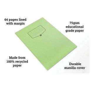 Silvine Rec Ex Book 64P A4 Grn Pk10