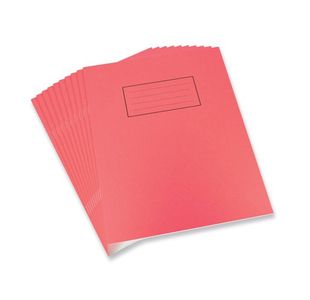 Silvine 9X7 Exer Books R/M Red Pk10