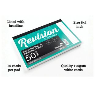 Silvine 50 Revision Card Wht Pk1000
