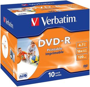 Verbatim Dvd-R Jwl Cs Print Pk10