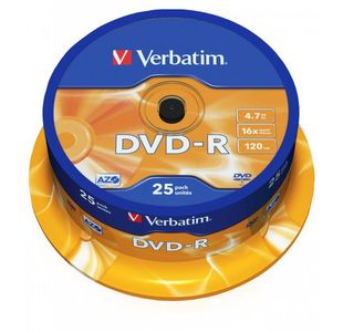 Verbatim Dvd-R 16X Spd Pk25 43522