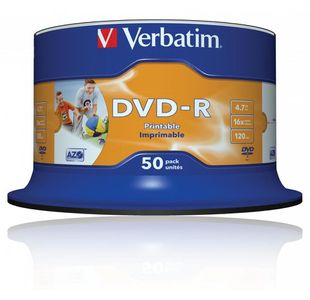 Verbatim Dvd-R 4.7Gb 16X Prntbl Pk50