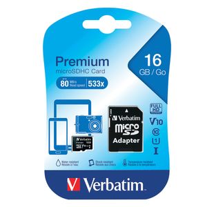 Verbatim Microsdhc Card Cl/10 16Gb