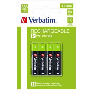 Verbatim Aaa Rchb Batteries Pk4