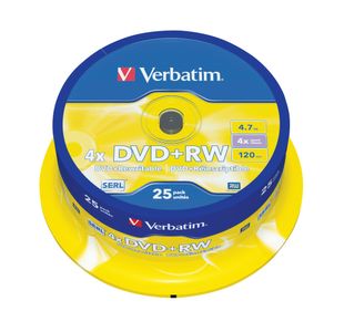 Verbatim Dvd+Rw 4X Slvr Spndle 25