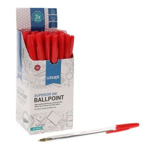Concept Box 50 Ballpoint Pens - Red