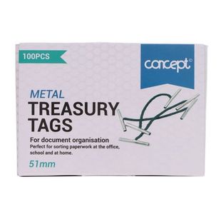 Concept Pkt.100 Metal Treasury Tags 51Mm