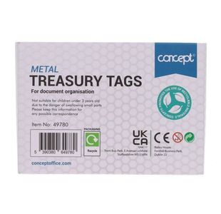 Concept Pkt.100 Metal Treasury Tags 51Mm