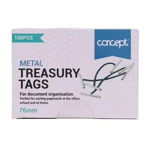 Concept Pkt.100 Metal Treasury Tags 76Mm
