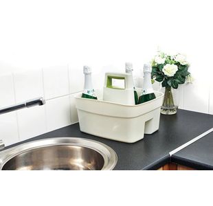 Whitefurze Craft Caddy W/Handle Wht