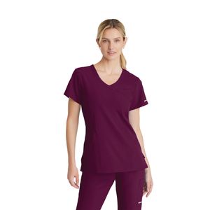 Sk102 Female Scrub Top Wine 2Xs