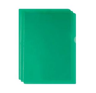 Green Cut Flush Folders Pk100