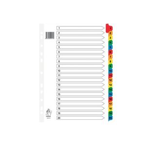 A4 Mylar Index 1-20 Assorted