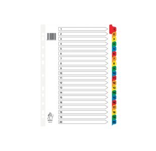 A4 Mylar Index 1-20 Assorted