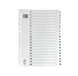 White A4 1-20 Mylar Index Dividers