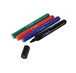 Assorted Permanent Marker Bullet Pk4