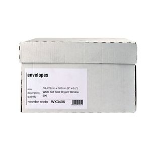 Envelope C5 Wdw Ss White Boxed Pk500