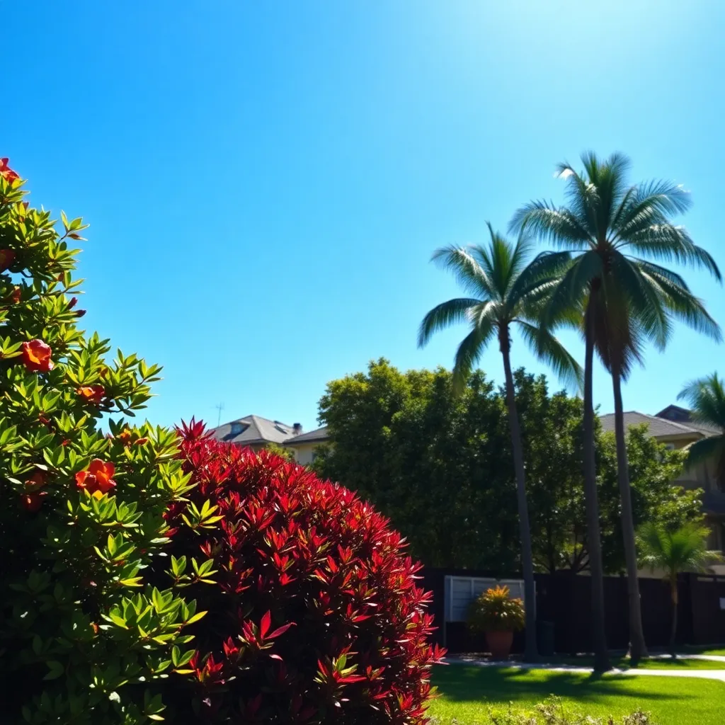 Städtische Oase an einem Sommertag